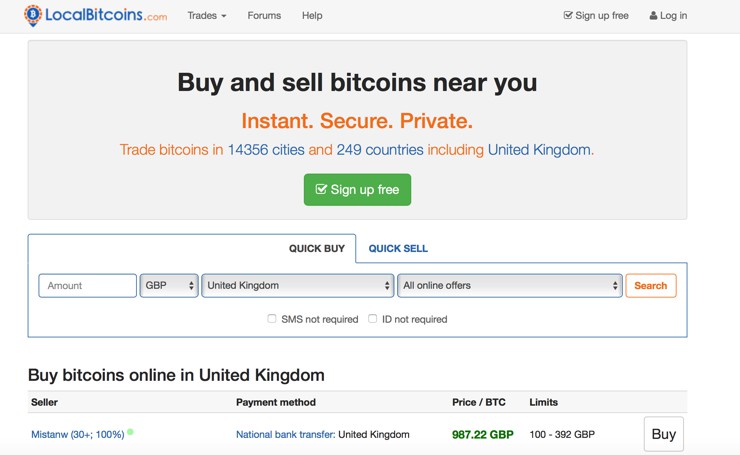 Local Bitcoins Screenshot